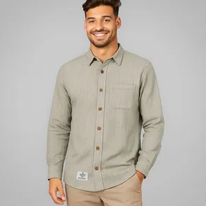 پیراهن آستین بلند یقه برگردان مردانه مدل 1986111