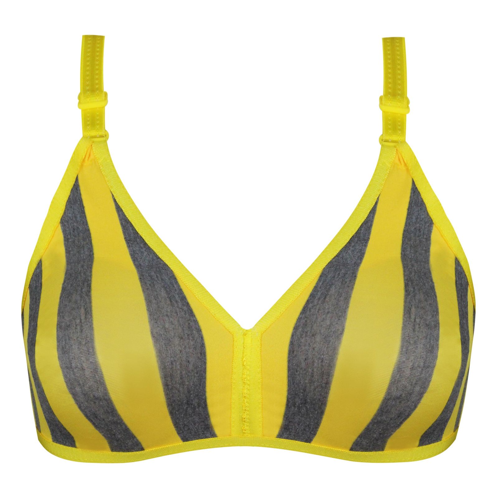 سوتین زنانه ماییلدا مدل راهراه بدون فنر کد 5046 رنگ زرد -  - 1