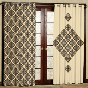پرده مدل تک لوزی هازان پانچی کد 134 D سایز 140x200 سانتی متر