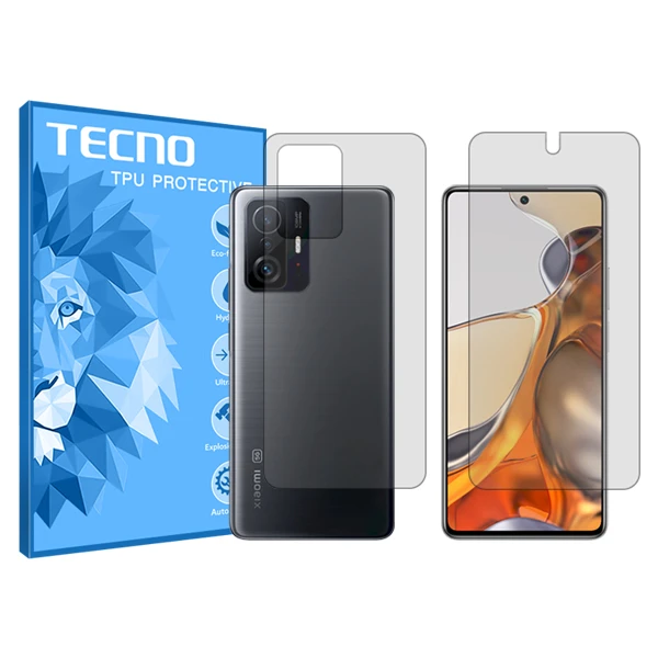 محافظ صفحه نمایش شفاف تکنو مدل HyGEL مناسب برای گوشی موبایل شیائومی 11T Pro به همراه محافظ پشت گوشی