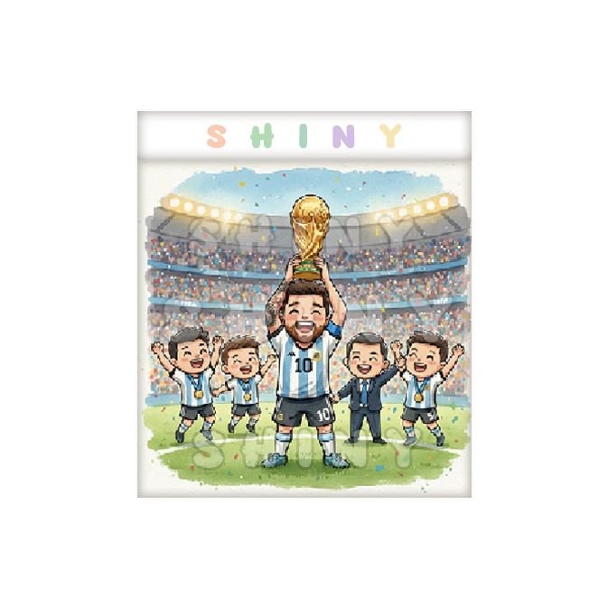 پوستر شاینی مدل فانتزی طرح مسی و جام طلا