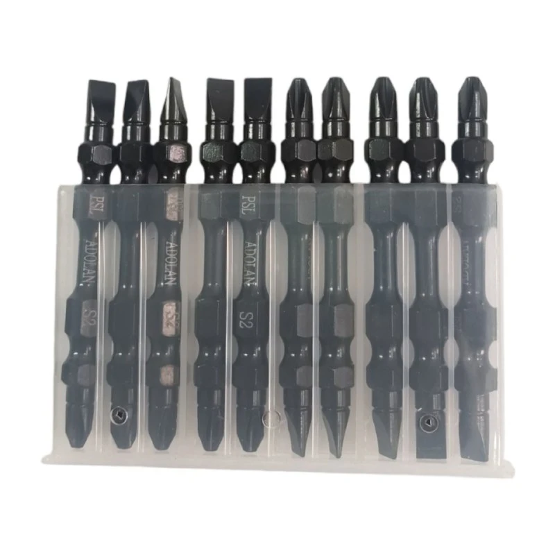 نوک پیچ گوشتی یک سر چهارسو یک سر دو سو مدل ارتجاعی و آهنربایی کد 6.5 بسته 10 عددی