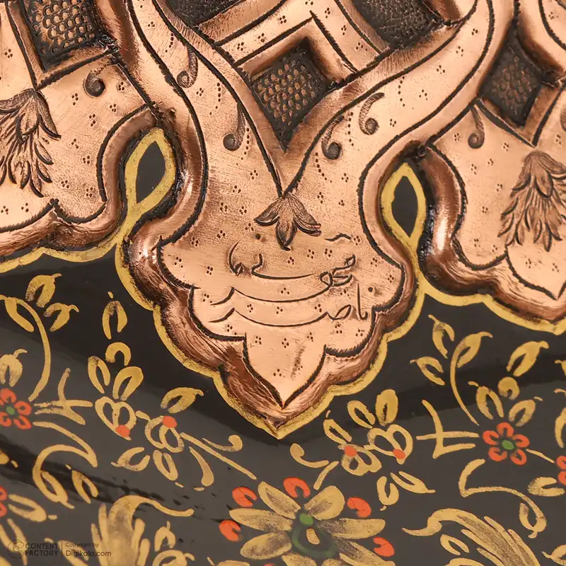 بشقاب دیوارکوب قلمزنی قهرمانی طرح شکارگاه کد 914