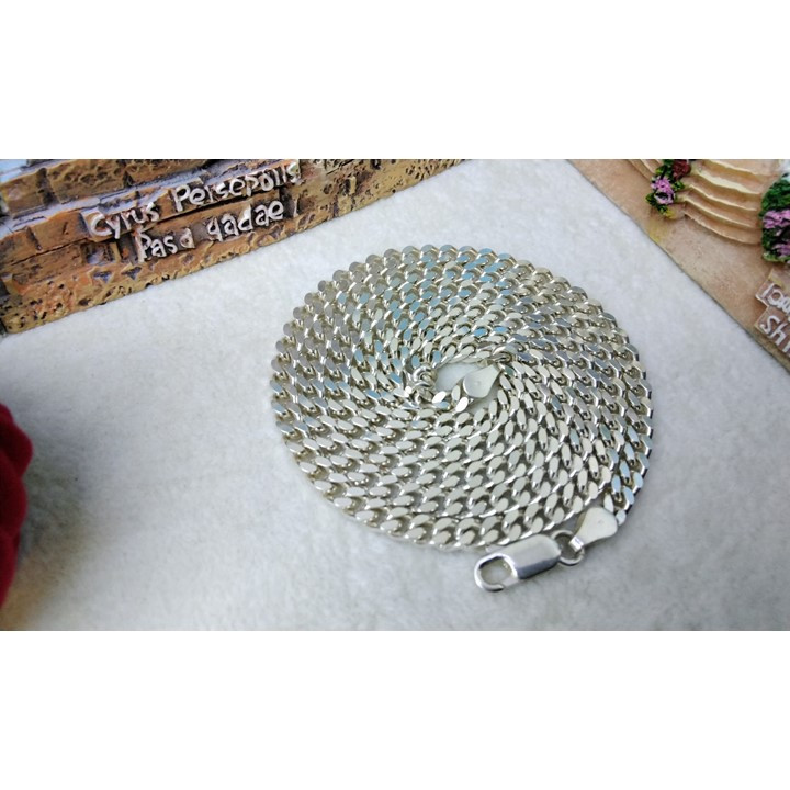 زنجیر نقره مردانه مدل gol-1279