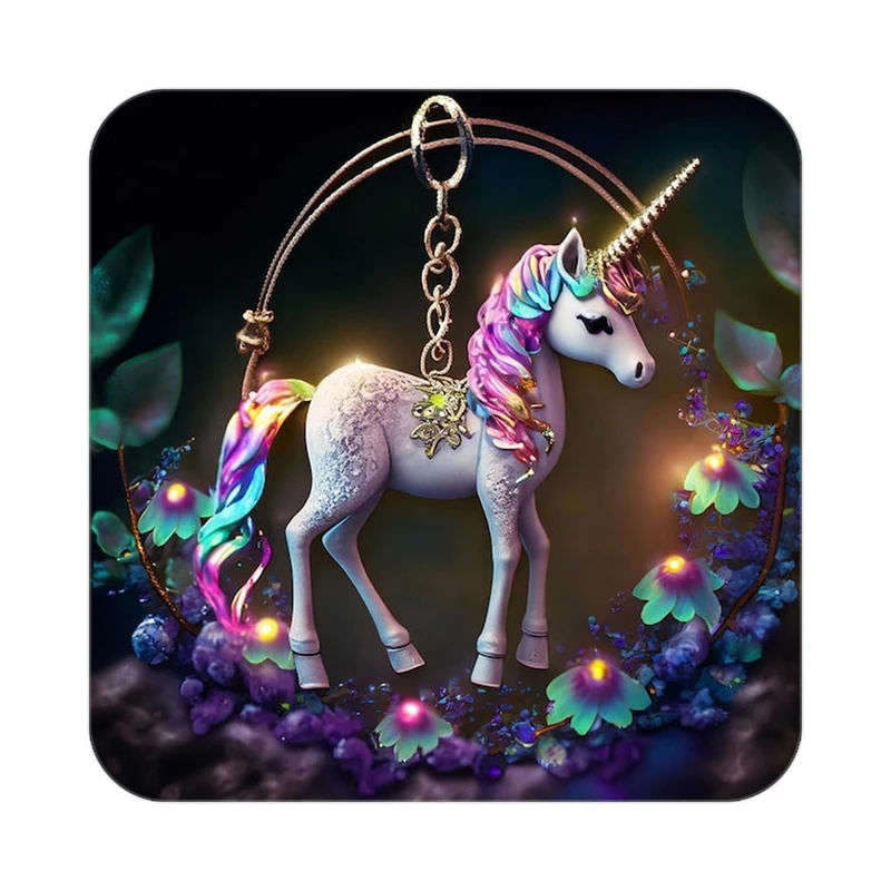 زیر لیوانی کاکتی طرح اسب تک شاخ و یونیکورن مدل mp31078