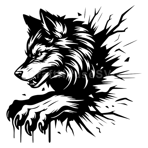  استیکر پارچه و لباس پاد آفرین طرح گرگ کد 2073