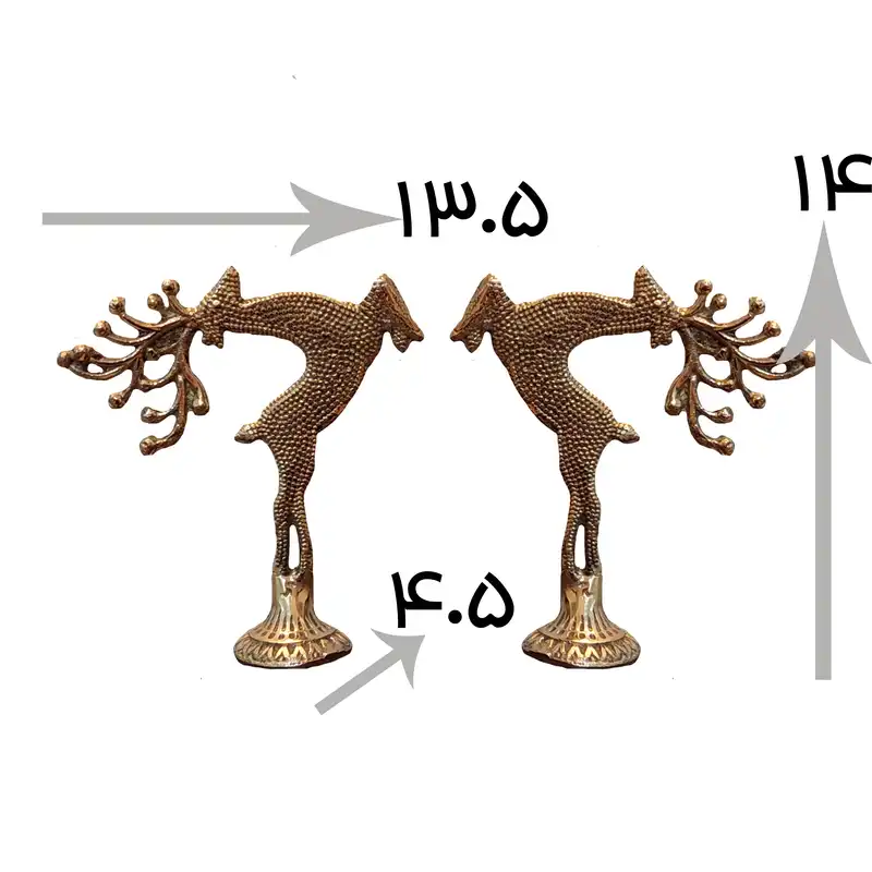 مجسمه برنجی مدل گوزن خالدار مجموعه 2 عددی