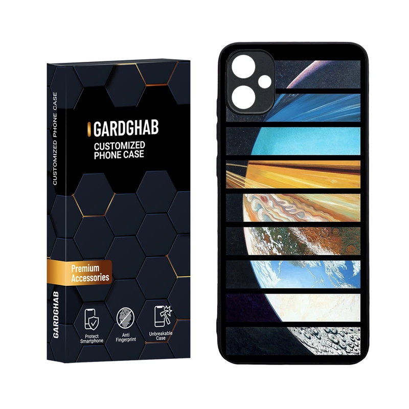 کاور گارد قاب مدل دورژله ای پشت گلس کهکشان مناسب برای گوشی موبایل سامسونگ Galaxy A05