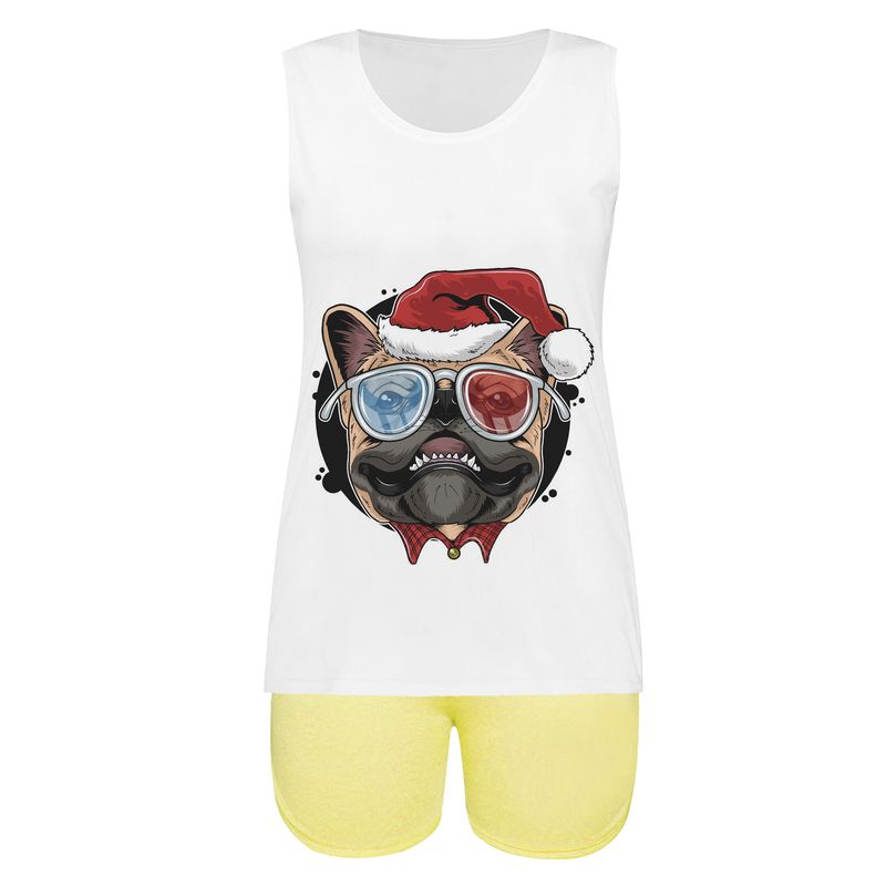 ست تاپ و شلوارک زنانه طرح fashion dog کد 01 ye