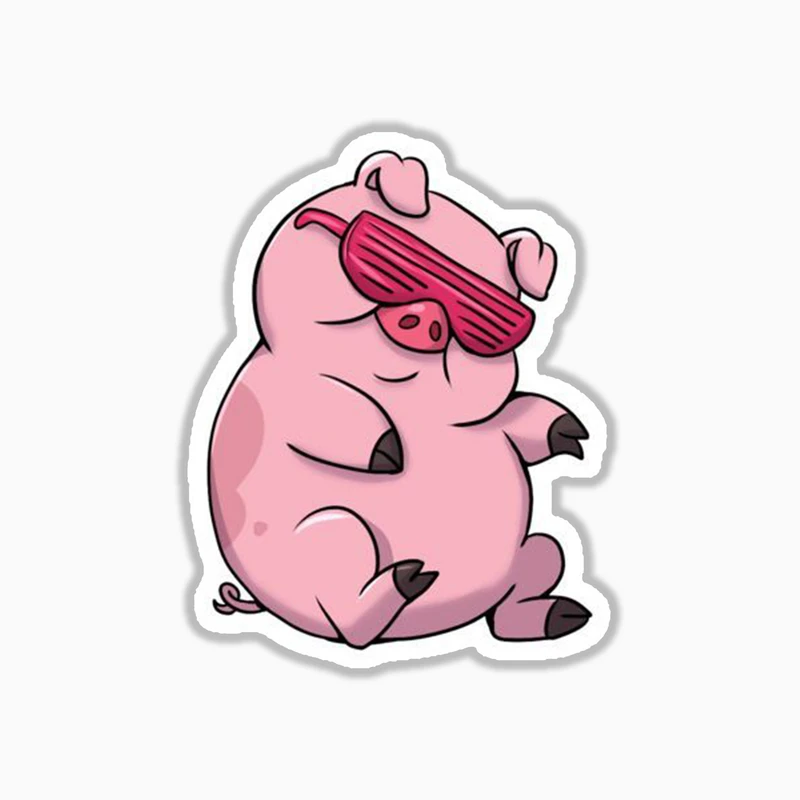 استیکر لپ تاپ و موبایل بووم طرح خوک بامزه کد MR16