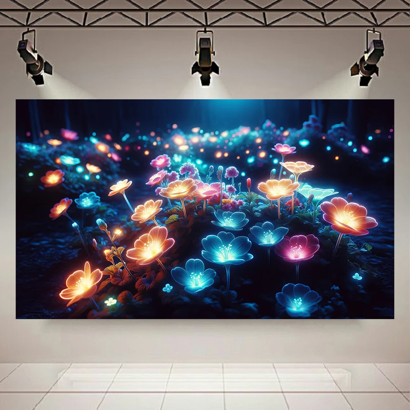 پوستر طرح مخمل گل شب تاب مدل شب جادویی کد AR304746