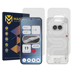 Master Resistant model transparent screen protector suitable for Nothing Phone 2a mobile phone along with the back of the phone