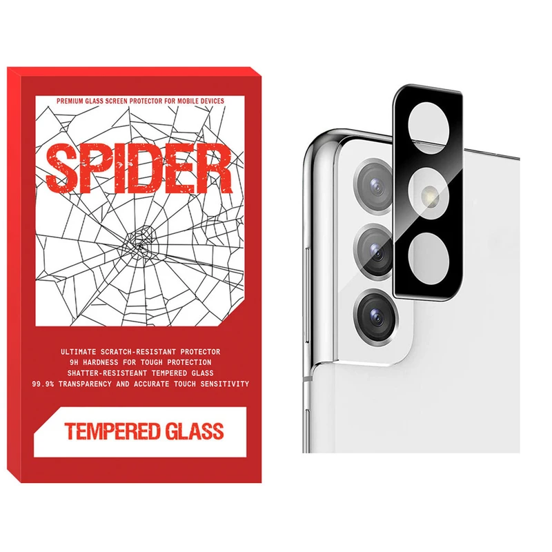 محافظ لنز دوربین اسپایدر مدل LNZ-BK مناسب برای گوشی موبایل سامسونگ Galaxy S21 