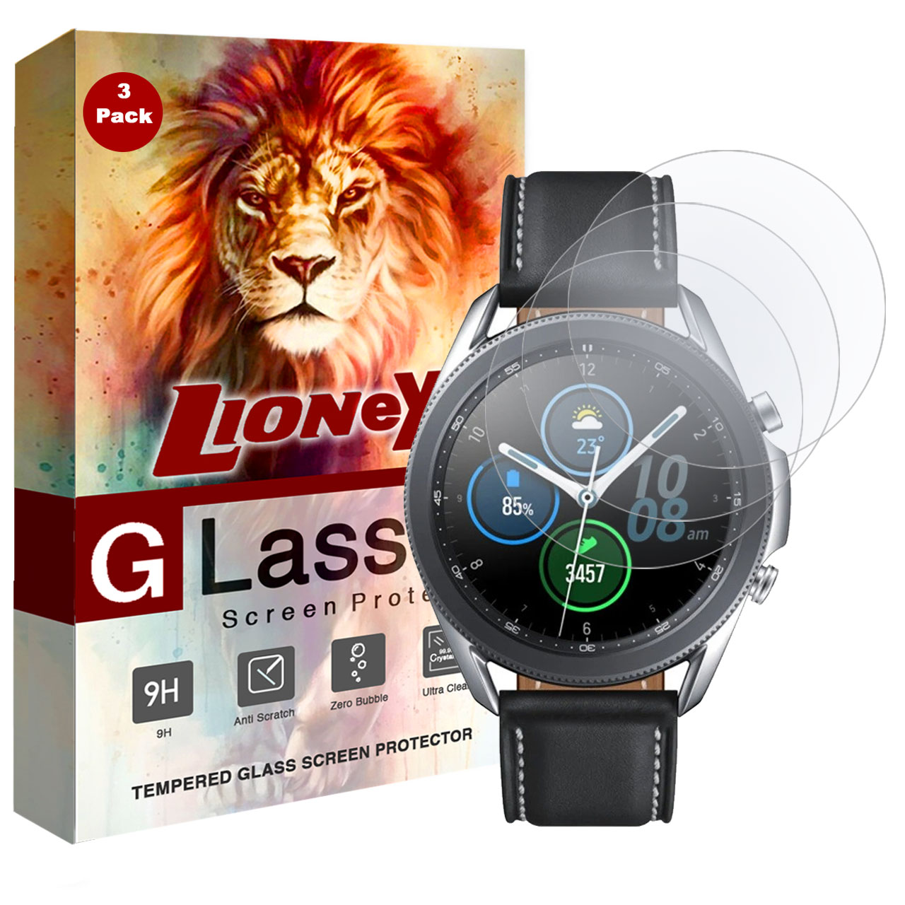 محافظ صفحه نمایش لایونکس مدل UPS مناسب برای ساعت هوشمند سامسونگ Galaxy Watch3 بسته سه عددی