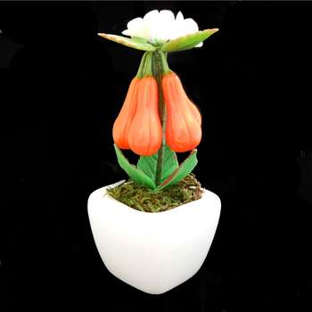 گلدان به همراه گل مصنوعی مدل کدو