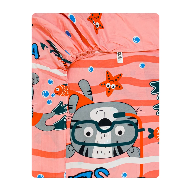 ملحفه میکرو آدنو مدل Lovely cat کد MC16 یک نفره سایز 90x200 سانتی متر