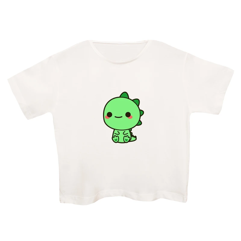 کراپ‌تی شرت آستین کوتاه زنانه مدل دایناسور کوچولو