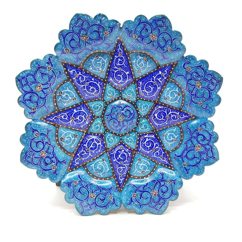 بشقاب میناکاری ابوالقاسمی مدل پاسارگاد کد 0016