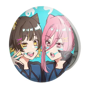 آینه جیبی خندالو طرح هیوما و مگورو انیمه بلو لاک Blue Lock مدل تاشو کد 24399 