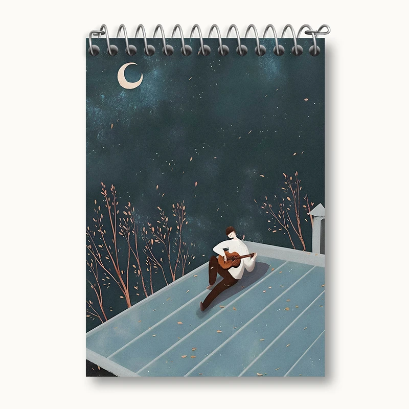 دفتر یادداشت 50 برگ خندالو طرح پسر نوازنده کد N3119