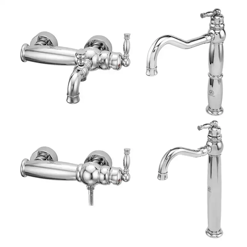 ست شیرآلات بهداشتی قهرمان مدل آنتیک مجموعه 4 عددی