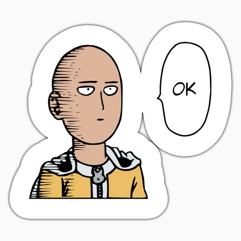 استیکر لپ تاپ و موبایل بووم طرح Anime One Punch Man مدل Saitama کد TRS130