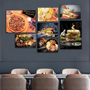 تابلو شاسی بکلیت طرح فست فود پیتزا و همبرگر مدل SH-861 مجموعه 6 عددی