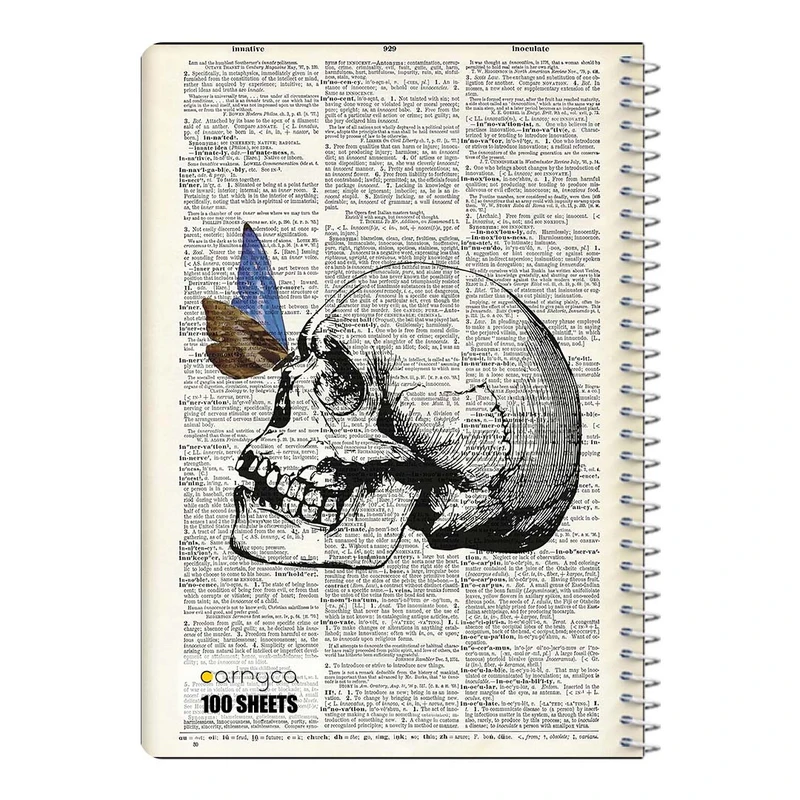 دفتر مشق 100 برگ سیمی کارنیکا طرح روزنامه وینتج اسکلت Vintage Newspaper Skeleton کد 32475