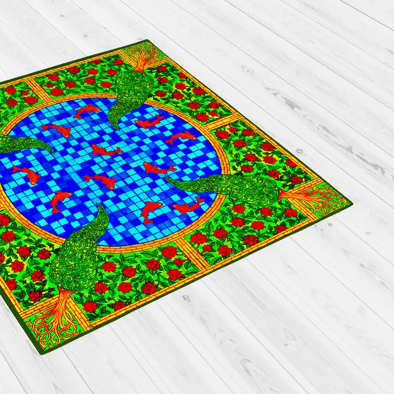 رومیزی طرح ماهی هفت سین نوروز کد 9270