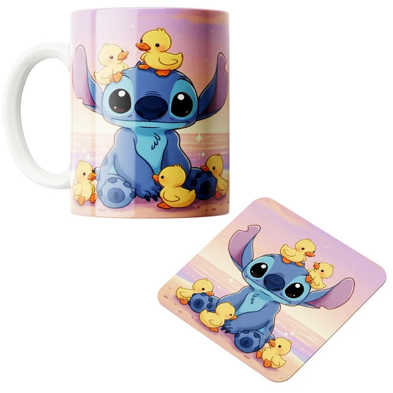 ماگ پاد آفرین مدل استیچ کد z287 به همراه زیر لیوانی