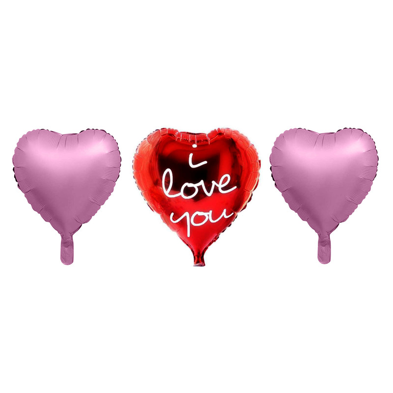 بادکنک فویلی طرح قلب مدل LOVE-chrome مجموعه سه عددی