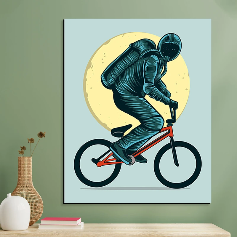 تابلو شاسی مدل فضانورد دوچرخه سوار کد 0011