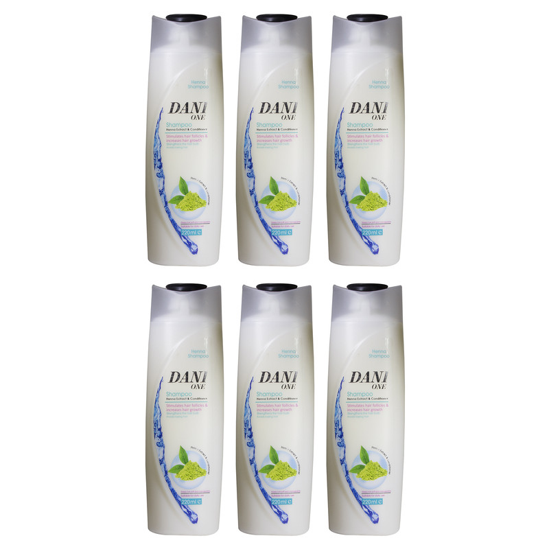  شامپو ضد ریزش مو دنی وان مدل حنا حجم 220 میلی لیتر مجموعه 6 عددی