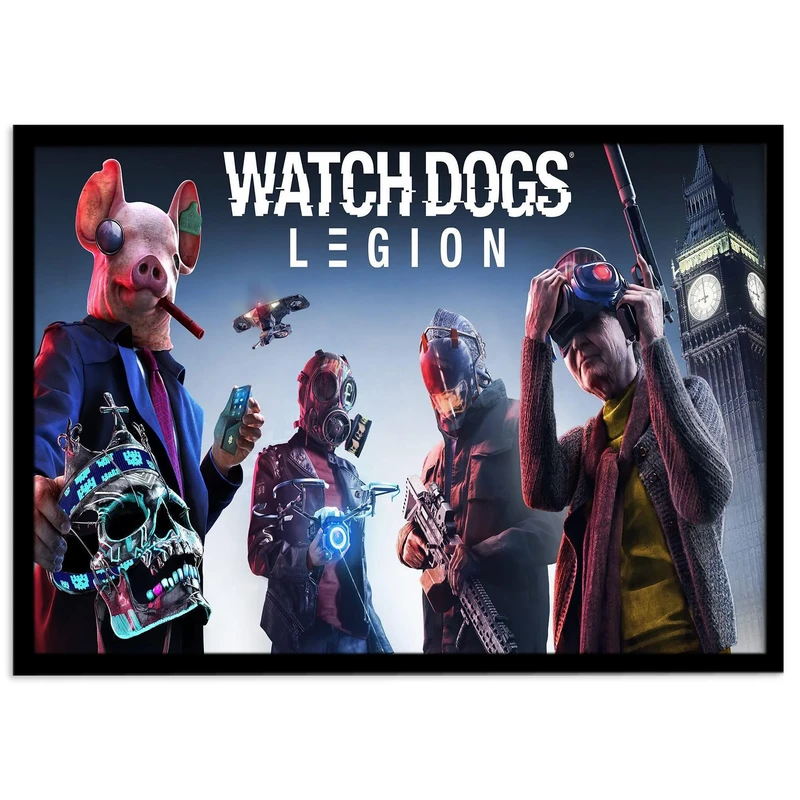 تابلو نوری بکلیت طرح بازی گیم نت Watch Dogs Legion مدل چراغدار B-s1447