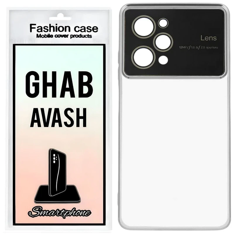 کاور قاب آوش طرح لنس مدل شفاف 03 مناسب برای گوشی موبایل شیائومی REDMI12 4G/5G