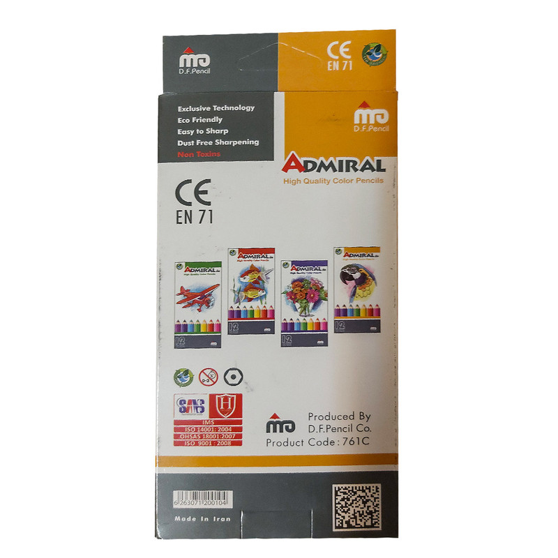 مداد رنگی 12 رنگ ادمیرال کد 18
