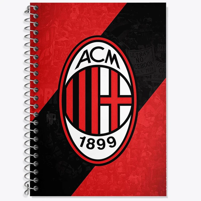 دفتر زبان 50 برگ خندالو مدل دو خط طرح باشگاه آث میلان کد 27265