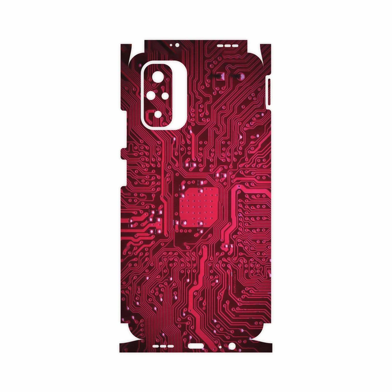 برچسب پوششی ماهوت مدل Red-Printed-Circuit-Board-FullSkin مناسب برای گوشی موبایل شیائومی Redmi Note 10s