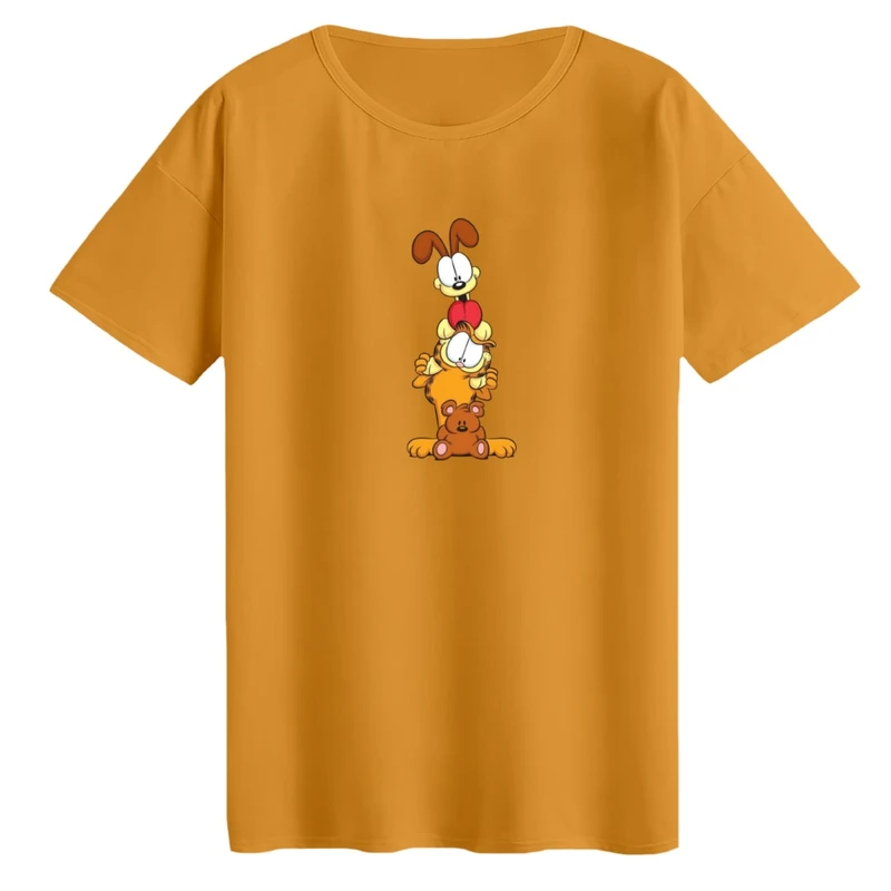 تی‌شرت لانگ آستین کوتاه زنانه مدل گارفیلد کد 01