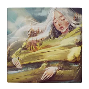 کاشی کارنیلا طرح بانوی جنگل مدل لوحی کد klh1988