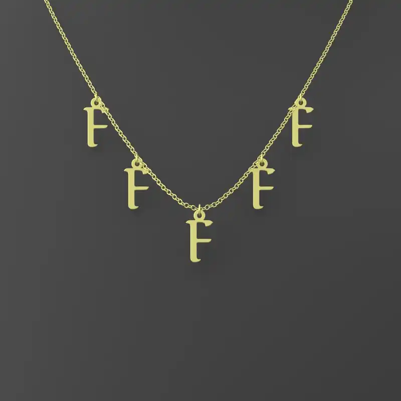 گردنبند طلا 18 عیار زنانه مدوپد مدل حرف F کد RNA16918