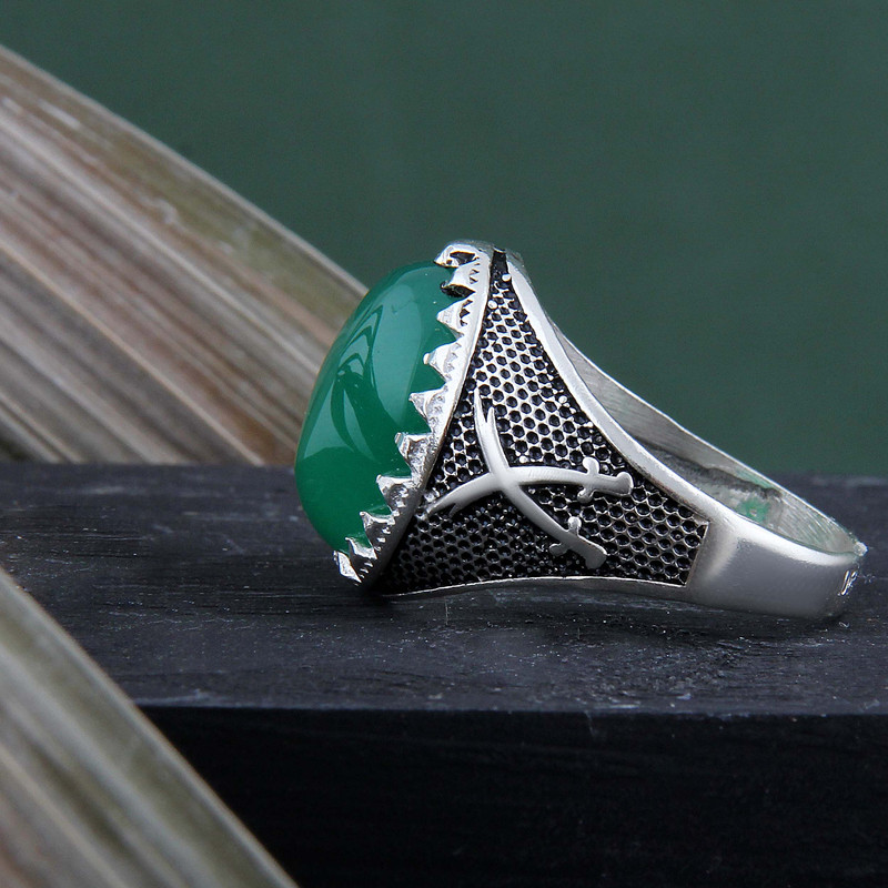 انگشتر نقره مردانه بازرگانی میلادی مدل رکاب سیلندری عقیق کد AM_4243