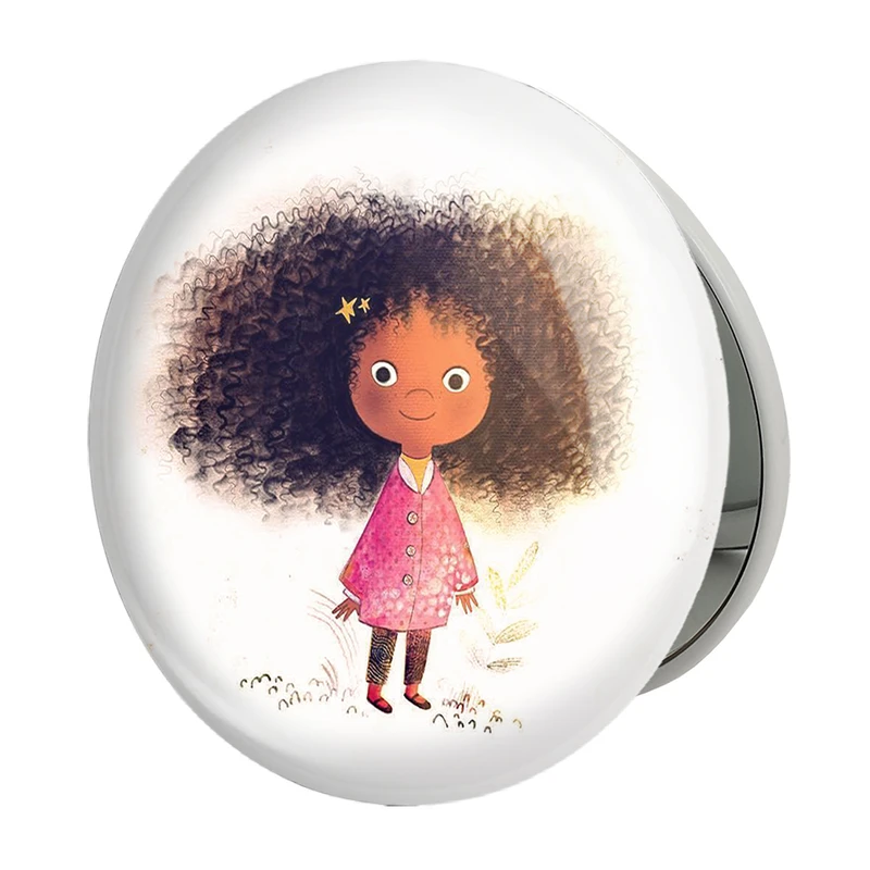 آینه جیبی خندالو طرح دخترونه مدل تاشو کد 6037 