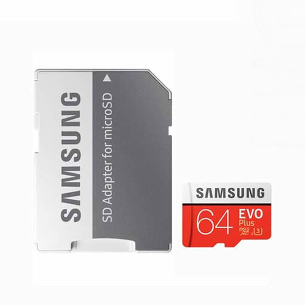 کارت حافظه microSDXC سامسونگ مدل Evo PIUS کلاس 10 استاندارد UHS-I U3 سرعت 80MBps ظرفیت 64 گیگابایت به همراه آداپتور SD