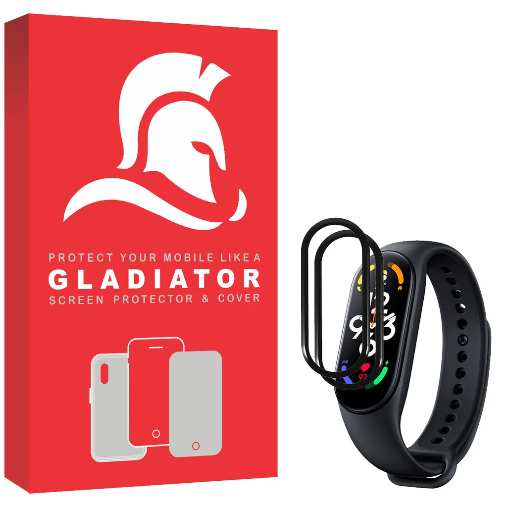 محافظ صفحه نمایش گلادیاتور مدل GWP2000 مناسب برای ساعت هوشمند شیائومی Mi Band 7 بسته دو عددی