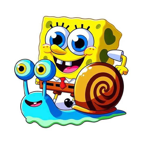 استیکر پارچه و لباس پاد آفرین طرح باب اسفنجی کد 1009