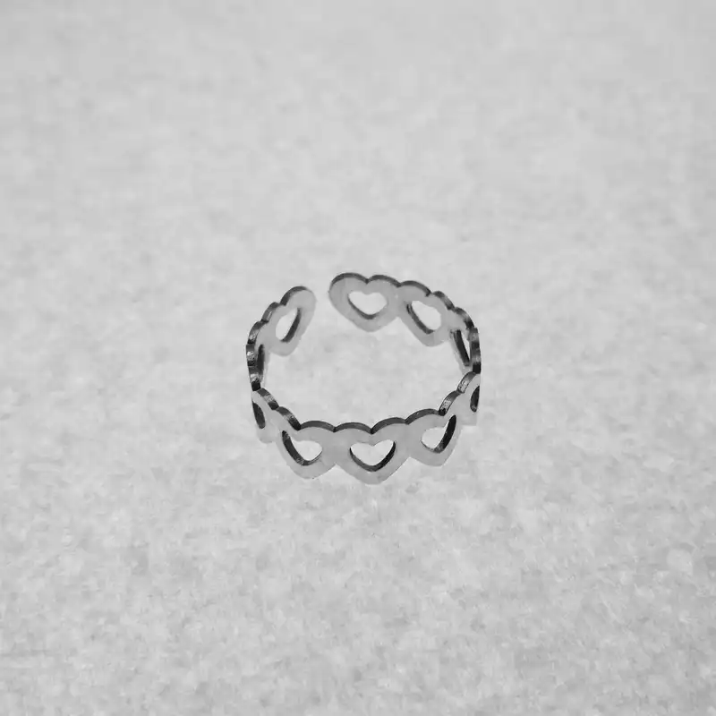 انگشتر نقره زنانه مدل قلبی ساده T03