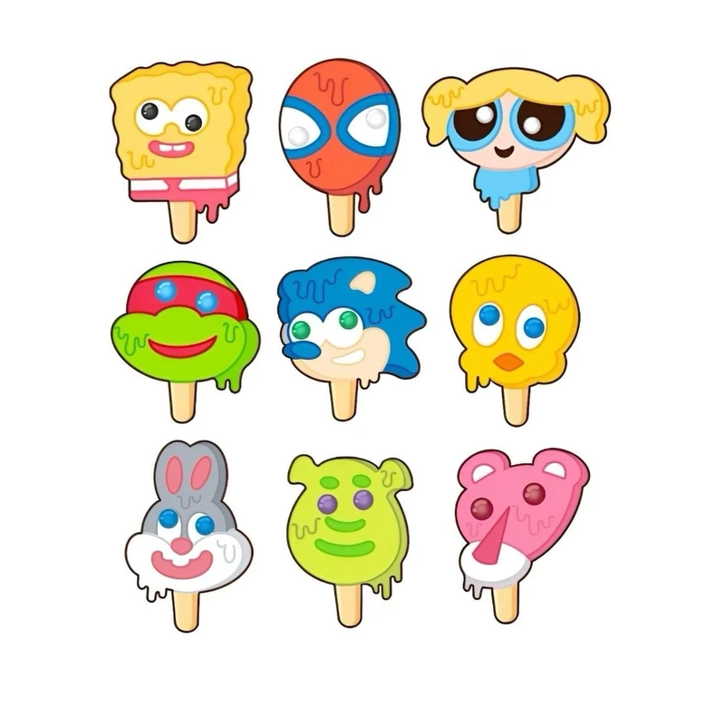 برچسب طرح بستنی عروسکی کد 745 مجموعه 9 عددی