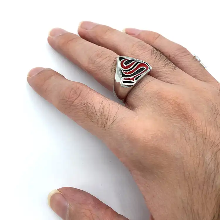 انگشتر مدل سوپرمن طرح حرف S انگلیسی