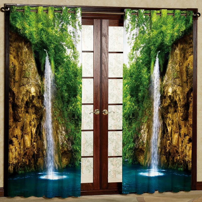 پرده مدل آبشار مخمل پانچی کد 1208 سایز 200x140 سانتی متر